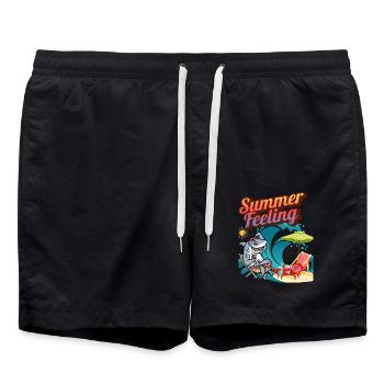 « Sensation d’été » - Short de bain - noir - Devant - AI Model Male 185 light (185cm)