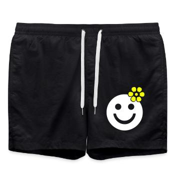 été printemps fleur gaie tournesol - Short de bain - noir - Devant - AI Model Male 185 light (185cm)