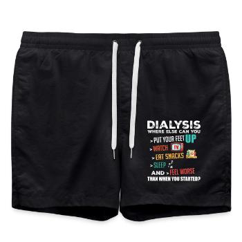 Funny Dialysis about Dialysis Day Dialysis Patient - Swim Trunks - black - Front - AI Model Male 185 light (185cm)