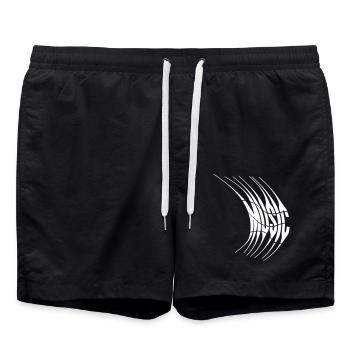 Musique Grattes Fissures Lignes Musique Amour Texte Citation - Short de bain - noir - Devant - AI Model Male 185 light (185cm)