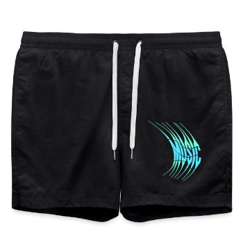 Musique Grattes Fissures Lignes Musique Amour Texte Citation - Short de bain - noir - Devant - AI Model Male 185 light (185cm)