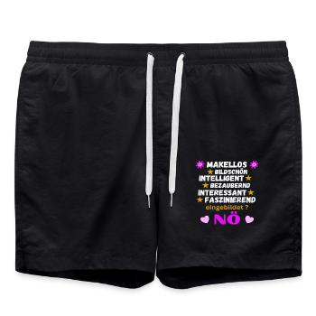 Makellos, Bildschön, Intelligent, Bezaubernd - Badeshorts - Schwarz - Vorne - AI Model Male 185 light (185cm)