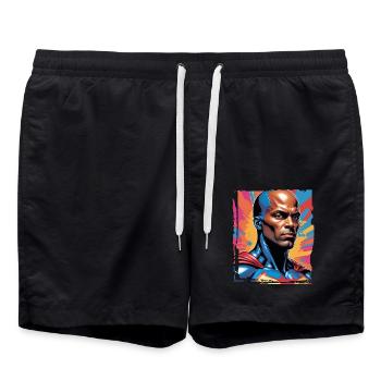 Portrait sci-fi superhero - Swim Trunks - black - Front - AI Model Male 185 light (185cm)