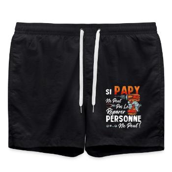 Si PAPY Ne Peut Pas Le Réparer Personne Ne Peut Ca - Short de bain - noir - Devant - AI Model Male 185 light (185cm)