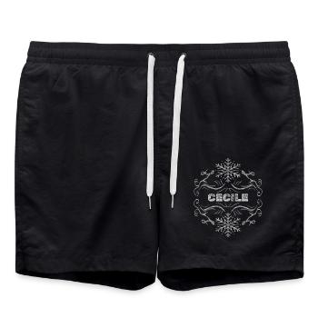 Cecile als Ehefrau - Badeshorts - Schwarz - Vorne - AI Model Male 185 light (185cm)