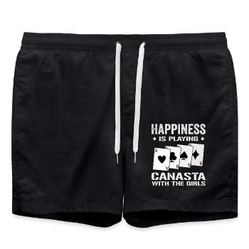 Happiness Playing Canasta With The Girls | Canasta - Short de bain - noir - Devant - AI Model Male 185 light (185cm)