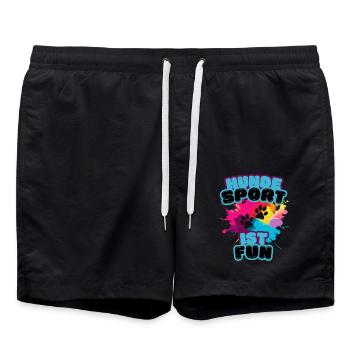 Hundesport ist fun rainbow blue - Badeshorts - Schwarz - Vorne - AI Model Male 185 light (185cm)