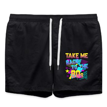 Ramenez-moi dans les années 80 - Short de bain - noir - Devant - AI Model Male 185 light (185cm)