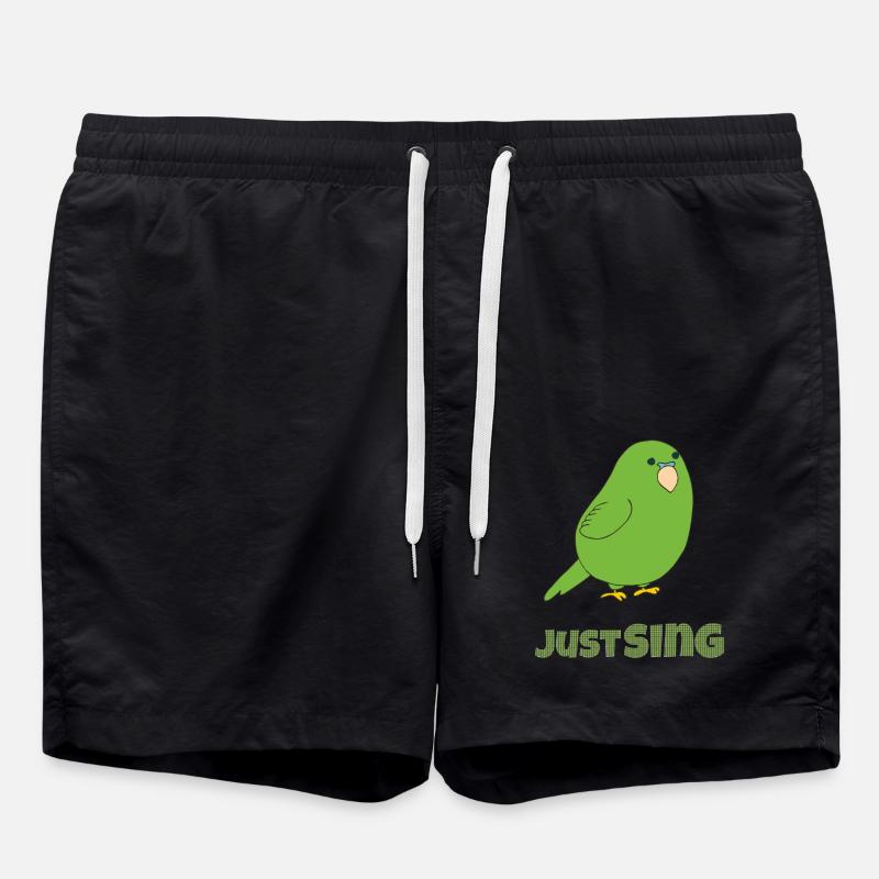 wellensittich just sing - Badeshorts - Schwarz