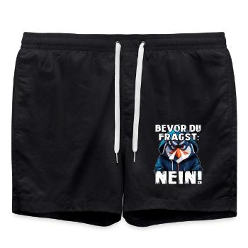 Bevor Du Fragst Nein - Badeshorts - Schwarz - Vorne - AI Model Male 185 light (185cm)