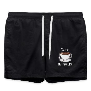 It's a Tea Shirt - Swim Trunks - black - Front - AI Model Male 185 light (185cm)