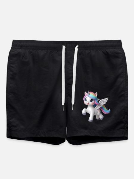 Einhorn 2 - Badeshorts - Schwarz