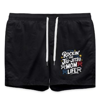 Power Saying for Jiu-Jitsu Moms - Swim Trunks - black - Front - AI Model Male 185 light (185cm)