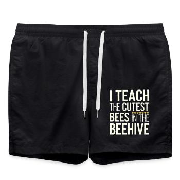 I Teach The Cutest Bees In The Beehive 11 - Badeshorts - Schwarz - Vorne - AI Model Male 185 light (185cm)