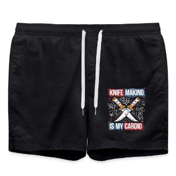 Passion pour les couteaux et la forge - Short de bain - noir - Devant - AI Model Male 185 light (185cm)