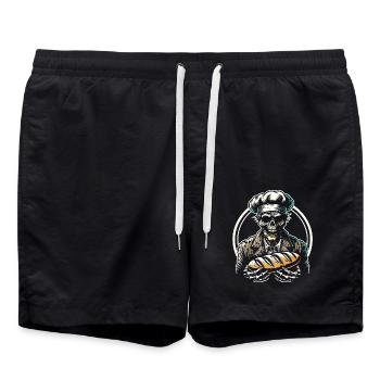 Baking Dead Zombie Bäcker gruseliger Bäcker - Badeshorts - Schwarz - Vorne - AI Model Male 185 light (185cm)