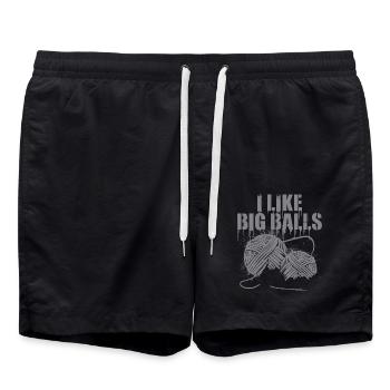 Humorous knitting love for creative women - Swim Trunks - black - Front - AI Model Male 185 light (185cm)