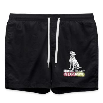 Les chiens comme les meilleurs thérapeutes - Short de bain - noir - Devant - AI Model Male 185 light (185cm)