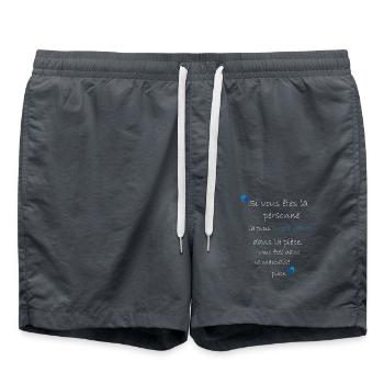 Cherchez la Pièce Qui Vous Élève - Short de bain - charbon - Devant - AI Model Male 185 light (185cm)