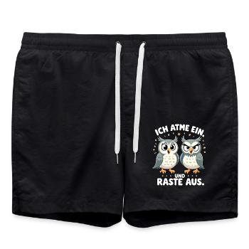 ich atme ein und raste aus lustige - Badeshorts - Schwarz - Vorne - AI Model Male 185 light (185cm)