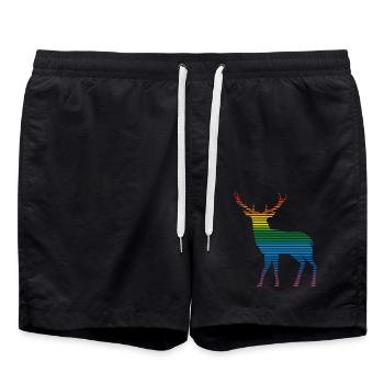 Deer - Swim Trunks - black - Front - AI Model Male 185 light (185cm)