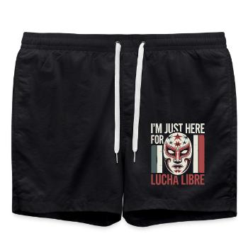 Masken-Wrestling Style - Badeshorts - Schwarz - Vorne - AI Model Male 185 light (185cm)