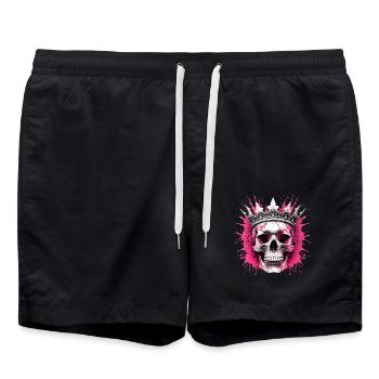 Crown & Skull Splash : l’énergie créative en rose - Short de bain - noir - Devant - AI Model Male 185 light (185cm)