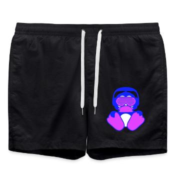 Party DJ Penguin Bébé Écouteurs Lunettes De Soleil Sits - Short de bain - noir - Devant - AI Model Male 185 light (185cm)
