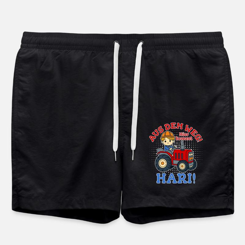 Hari Name Traktor - Badeshorts - Schwarz