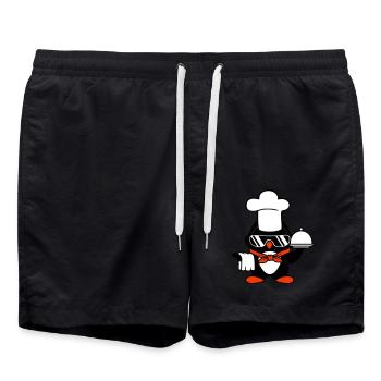 Penguin Chef Chef Chef Hat Cooking Sunglasses - Swim Trunks - black - Front - AI Model Male 185 light (185cm)