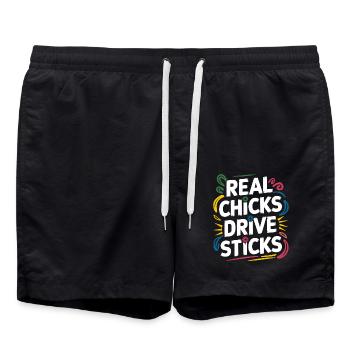 Car sayings for women with style - Swim Trunks - black - Front - AI Model Male 185 light (185cm)