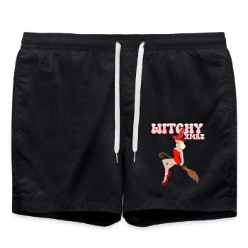 Hexenhafte Weihnachten - Badeshorts - Schwarz - Vorne - AI Model Male 185 light (185cm)