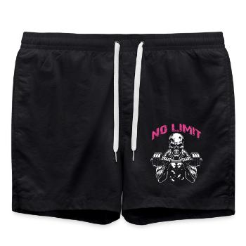 Crâne de musculation No Limit Workout avec haltère - Short de bain - noir - Devant - AI Model Male 185 light (185cm)