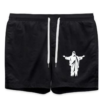 Jésus - Short de bain - noir - Devant - AI Model Male 185 light (185cm)