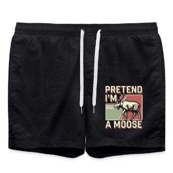Aimez la nature avec humour - Short de bain - noir - Devant - AI Model Male 185 light (185cm)