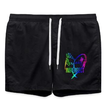 citations heureuses citation positive mignonne amour positivité - Short de bain - noir - Devant - AI Model Male 185 light (185cm)