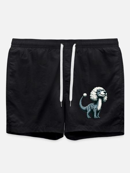 Bizarre Dino-Trex-Poodle-Fusion Mythical Creatures - Swim Trunks - black