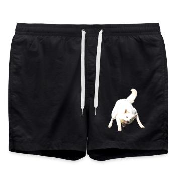 Fang den Ball - Badeshorts - Schwarz - Vorne - AI Model Male 185 light (185cm)