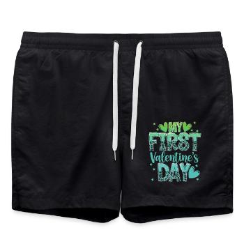 xoxo love you amore Fleurs Femmes Saint Valentin 14 - Short de bain - noir - Devant - AI Model Male 185 light (185cm)