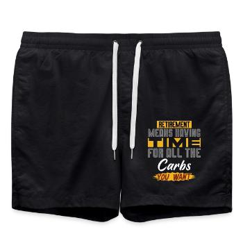 Retirement Means Having Time For All The Carbs - Swim Trunks - black - Front - AI Model Male 185 light (185cm)