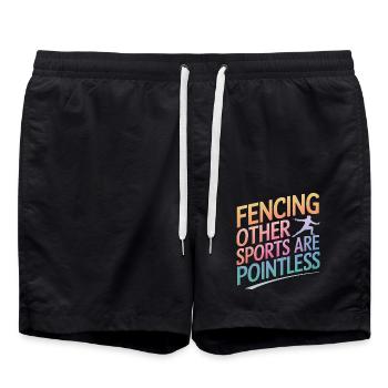 Fechten Fechter - Badeshorts - Schwarz - Vorne - AI Model Male 185 light (185cm)