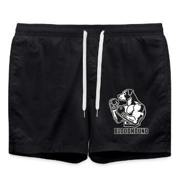 Chien de combat avec des gants de boxe - Conception Bloodhound - Short de bain - noir - Devant - AI Model Male 185 light (185cm)