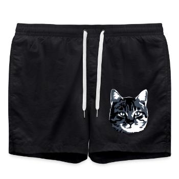 Cat Realistic Pet Cute Cute Kitten - Swim Trunks - black - Front - AI Model Male 185 light (185cm)