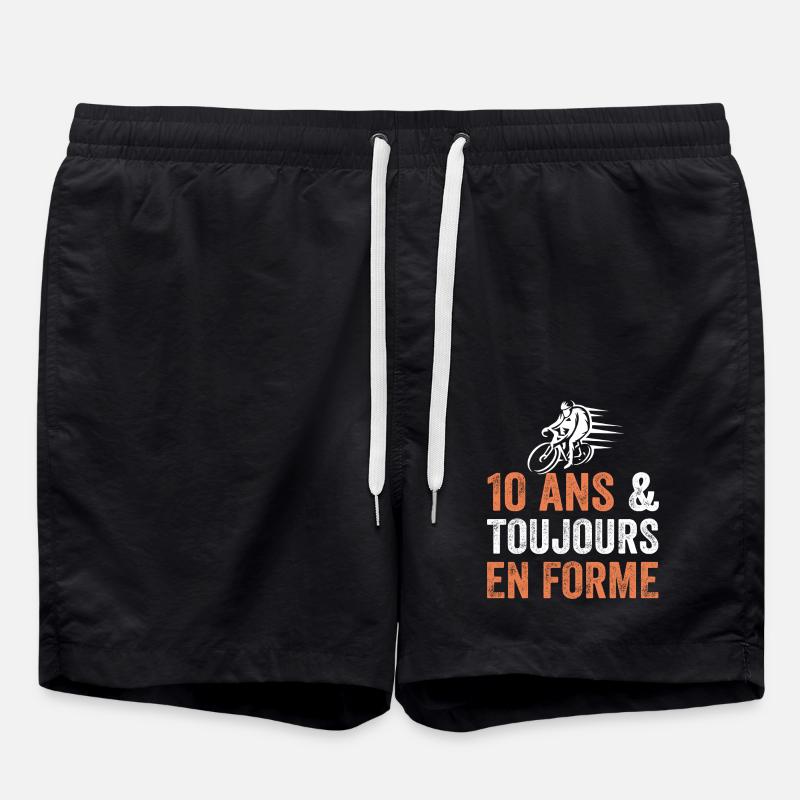 10 Year Anniversary Gift Bicycle - Swim Trunks - black