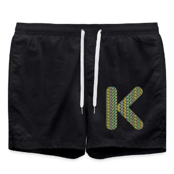 Coeur coloré K Design - Unique et élégant ! - Short de bain - noir - Devant - AI Model Male 185 light (185cm)