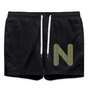 Coeur coloré N Design - Unique et élégant ! - Short de bain - noir - Devant - AI Model Male 185 light (185cm)