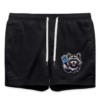Raton laveur - Short de bain - noir - Devant - AI Model Male 185 light (185cm)