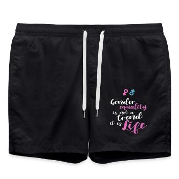 Gender Equality Not Trend It Is Life - Swim Trunks - black - Front - AI Model Male 185 light (185cm)