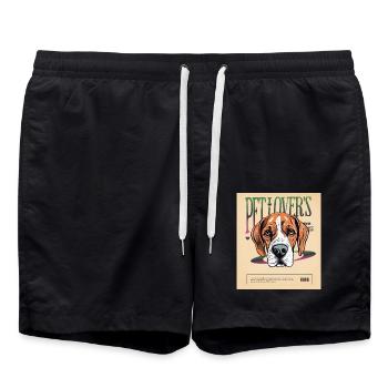 Pet Lover's – Colorful Homage to Animal Love - Swim Trunks - black - Front - AI Model Male 185 light (185cm)