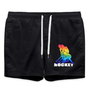 Hockey Field Hockey Hockey Girl Hockey Season - Swim Trunks - black - Front - AI Model Male 185 light (185cm)